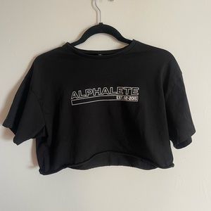 Black Alphalete cropped t-shirt size medium
